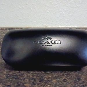Coach Hard Glasses Case New York Black Leather Sunglasses Eyeglasses Clamshell
